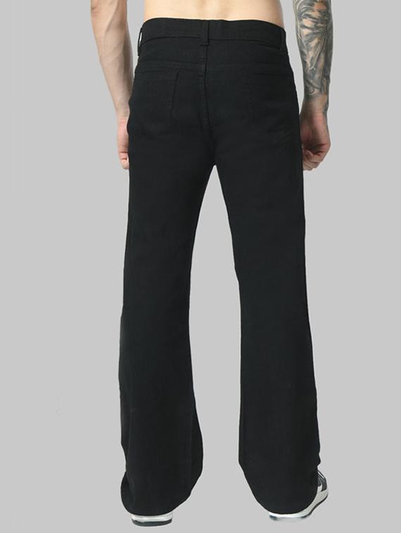 men black plain mid rise relaxed fit jeans - 22012898 - Standard Image - 1