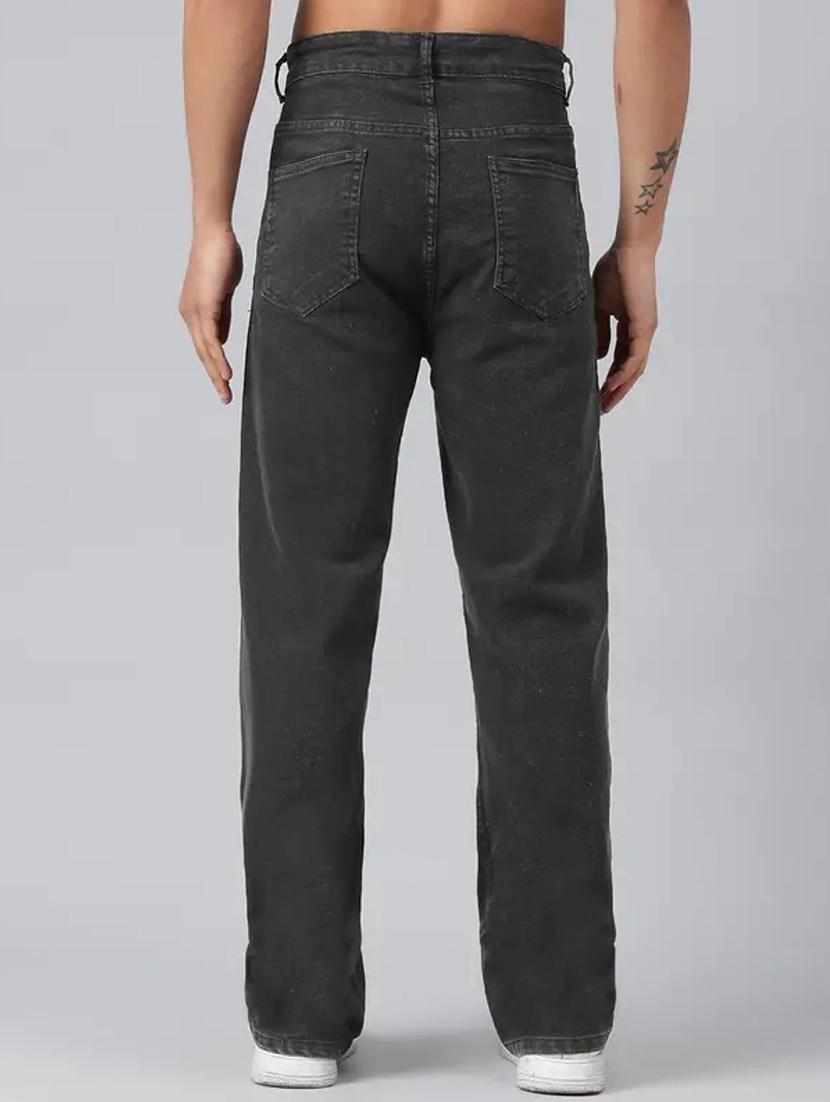 men grey plain mid rise relaxed fit jeans - 22012906 - Standard Image - 1