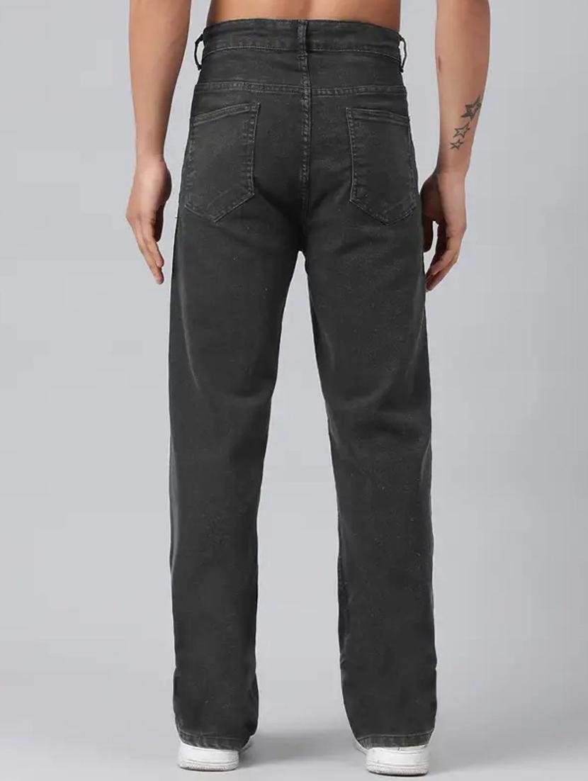 men grey plain mid rise relaxed fit jeans - 22012913 - Standard Image - 1