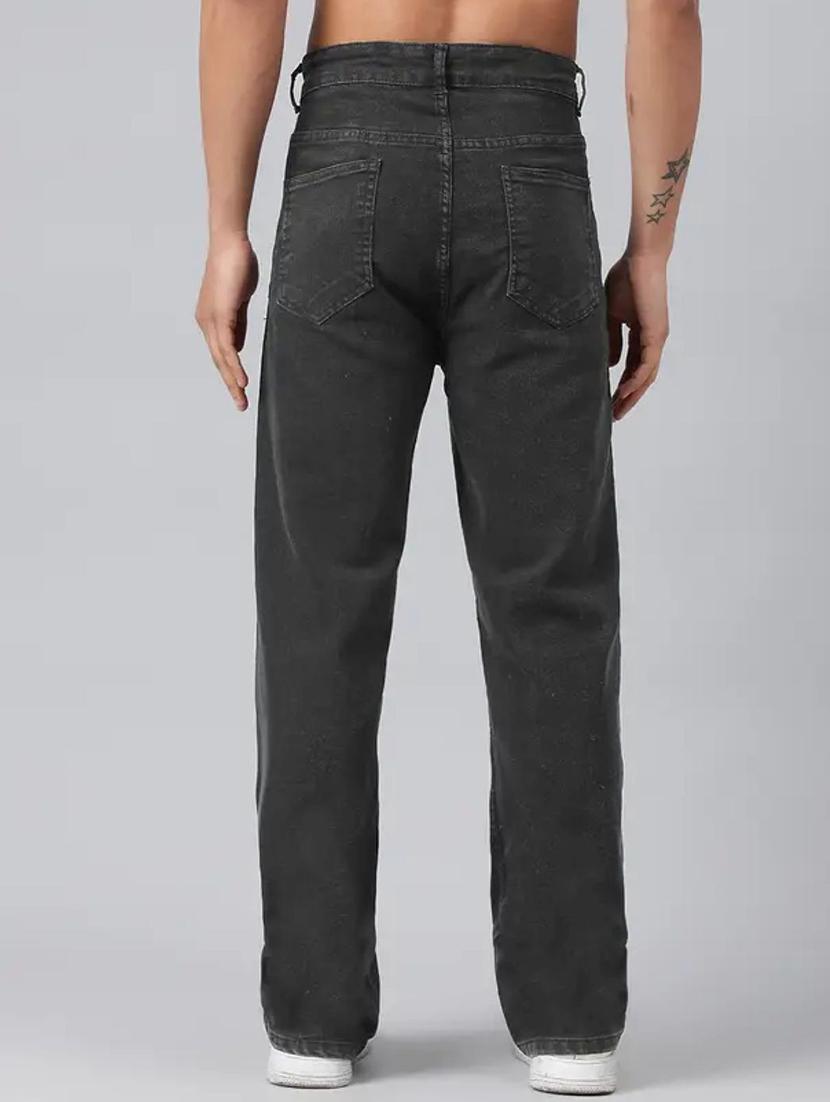 men grey plain mid rise relaxed fit jeans - 22012922 - Standard Image - 1