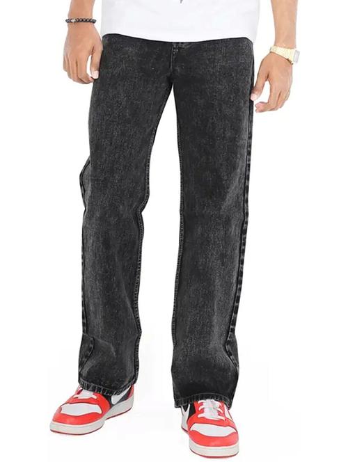 men grey plain mid rise relaxed fit jeans - 22012926 -  Standard Image - 0
