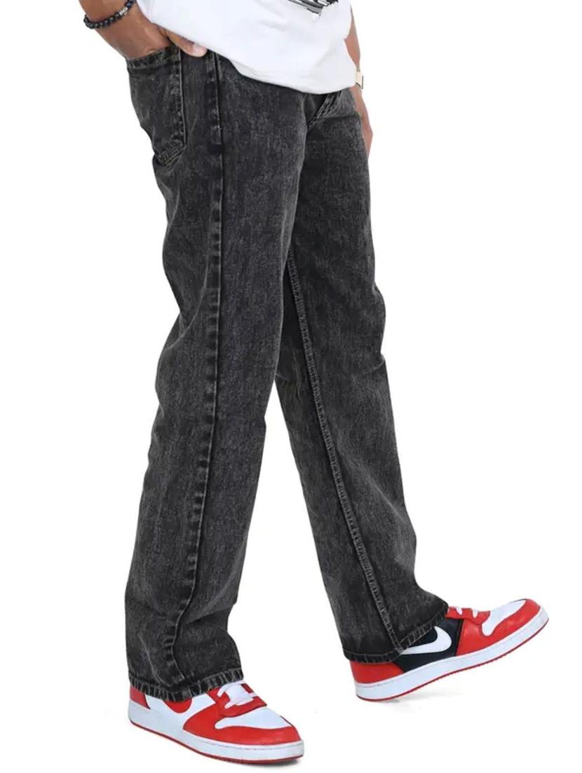 men grey plain mid rise relaxed fit jeans - 22012926 -  Standard Image - 1