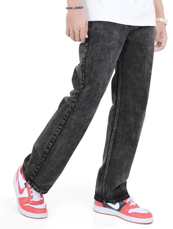 men grey plain mid rise relaxed fit jeans - 22012927 -  Zoom Image - 0