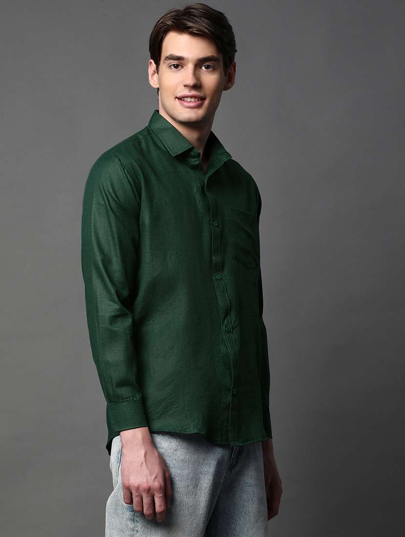 men solid long sleeve regular fit casual shirt - 22012988 - Standard Image - 1