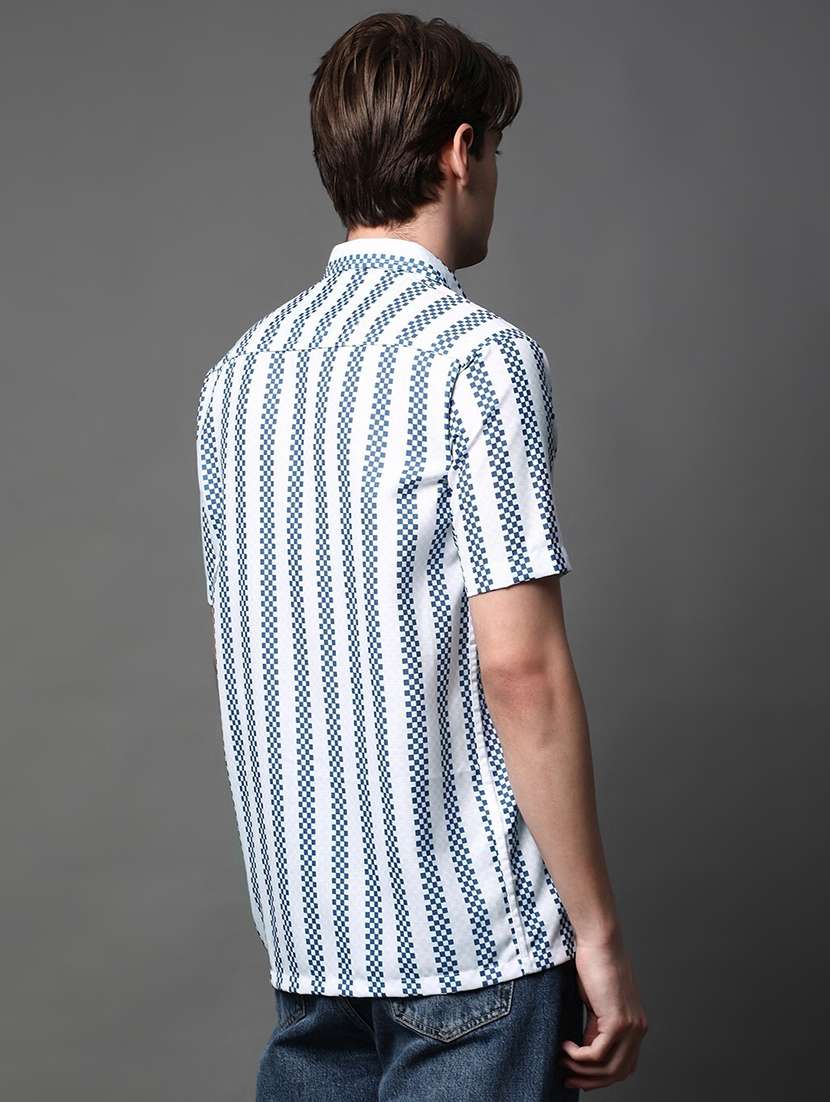 men printed short sleeve regular fit casual shirt - 22013048 -  Standard Image - 1