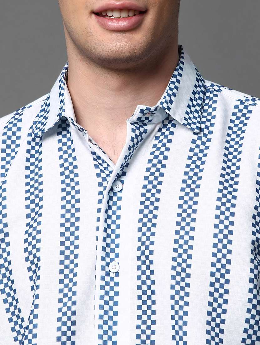 men printed short sleeve regular fit casual shirt - 22013048 -  Standard Image - 4