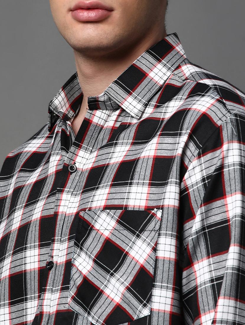 men checkered long sleeve regular fit casual shirt - 22013070 - Standard Image - 4