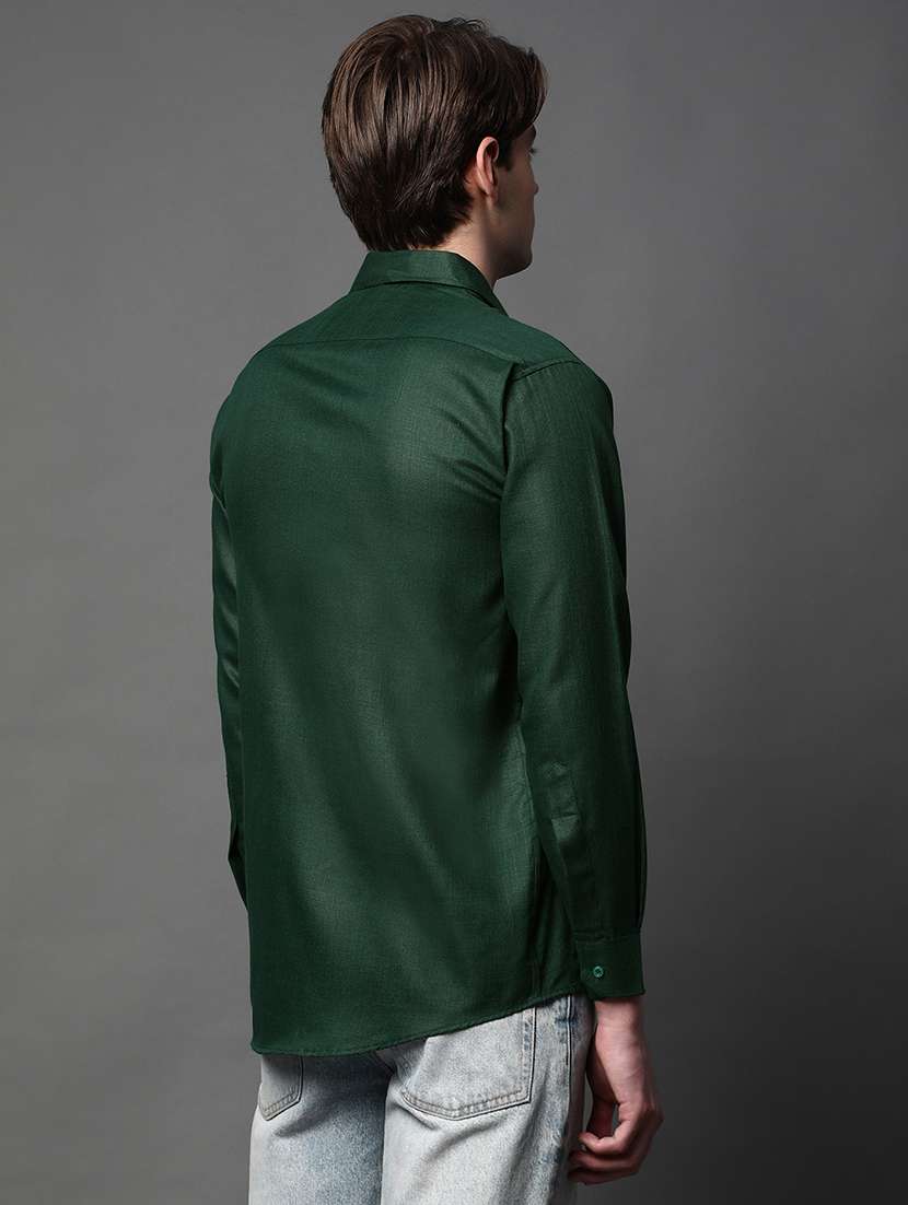 men solid long sleeve regular fit casual shirt - 22013084 -  Standard Image - 1
