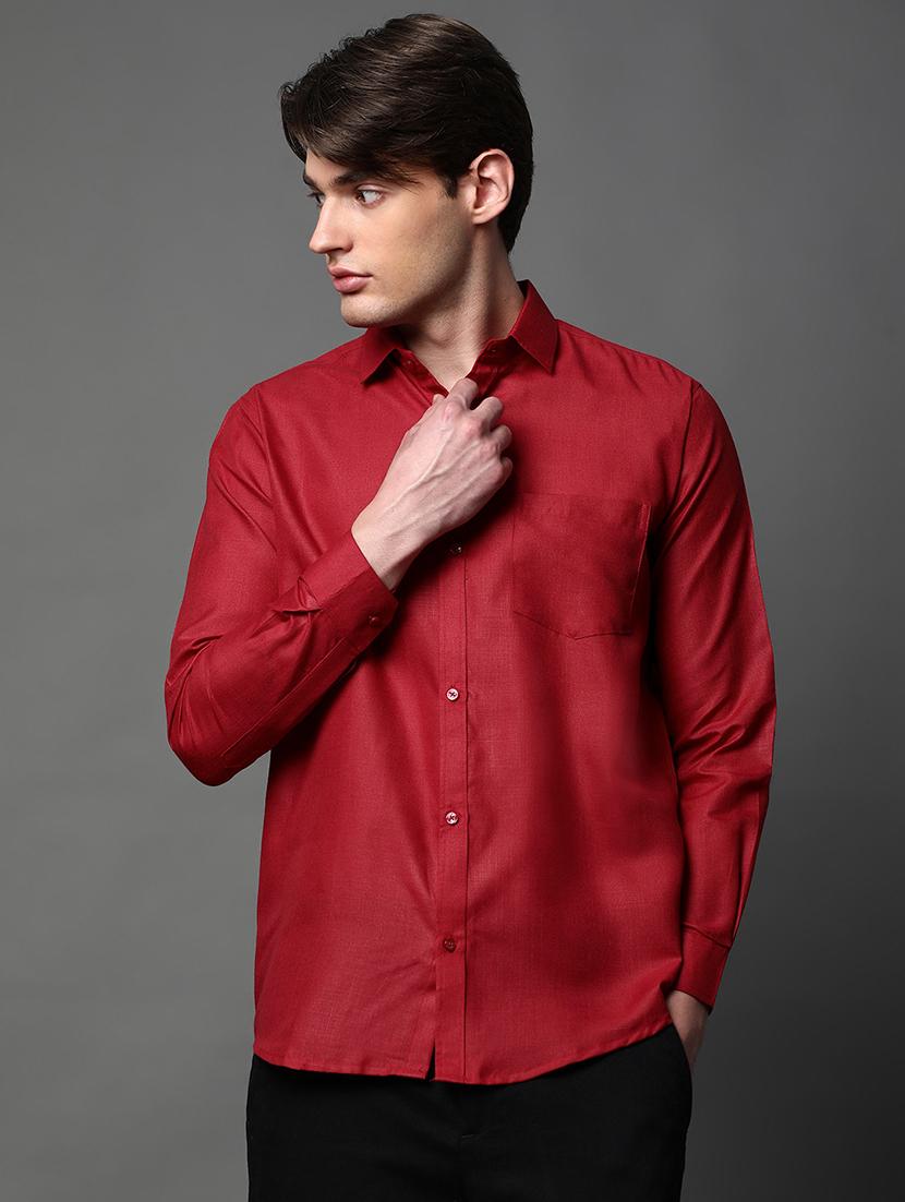 men solid long sleeve regular fit casual shirt - 22013085 -  Standard Image - 1