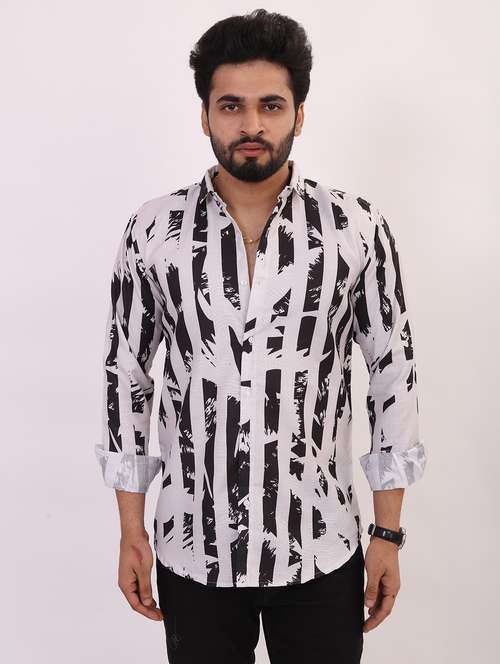 men printed long sleeve regular fit casual shirt - 22013091 - Standard Image - 0