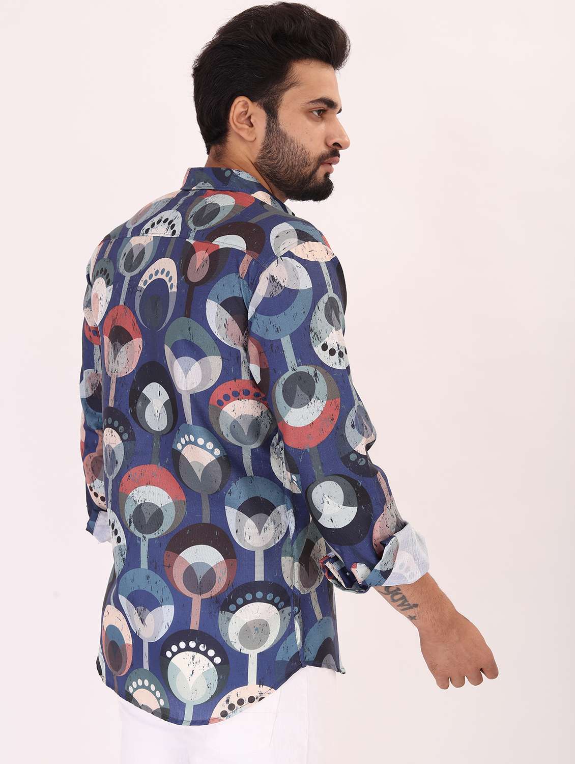 men printed long sleeve regular fit casual shirt - 22013092 -  Standard Image - 1