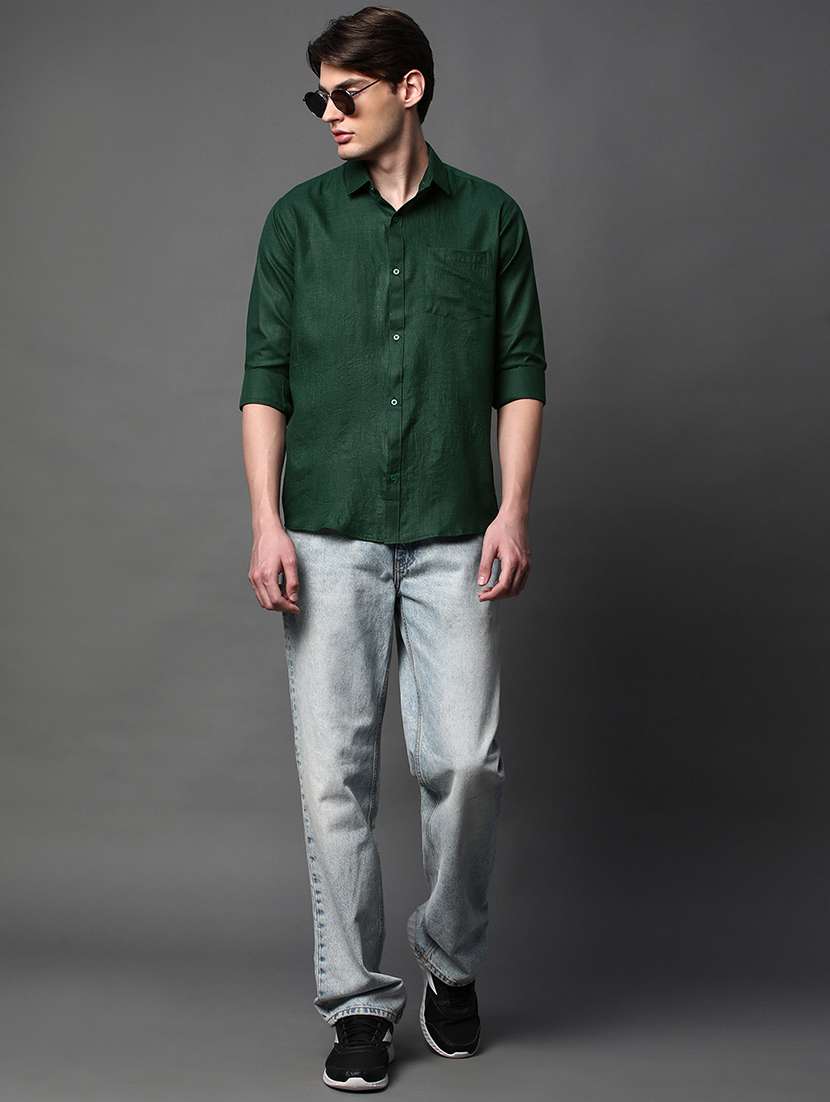 men solid long sleeve regular fit casual shirt - 22013093 -  Standard Image - 4