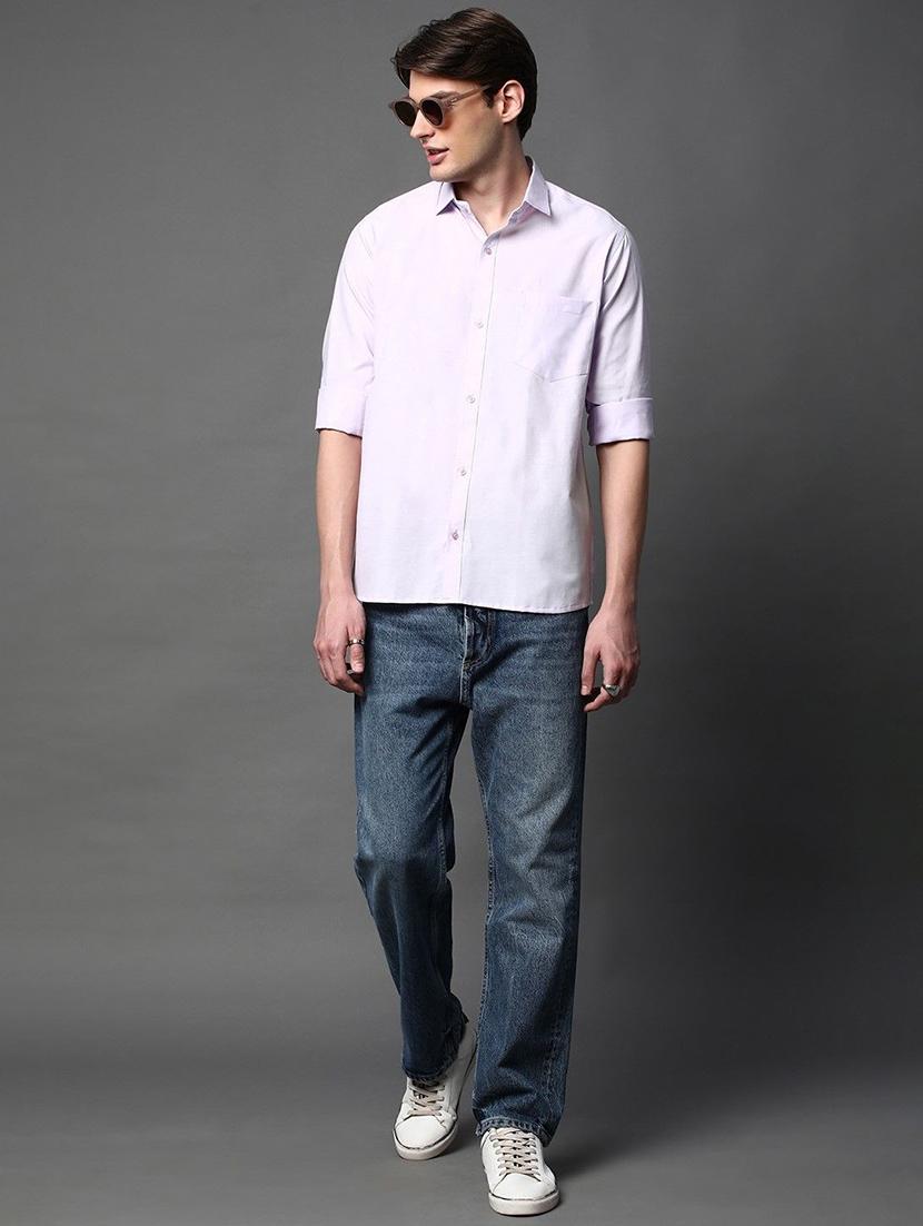 men solid long sleeve regular fit casual shirt - 22013115 - Standard Image - 1