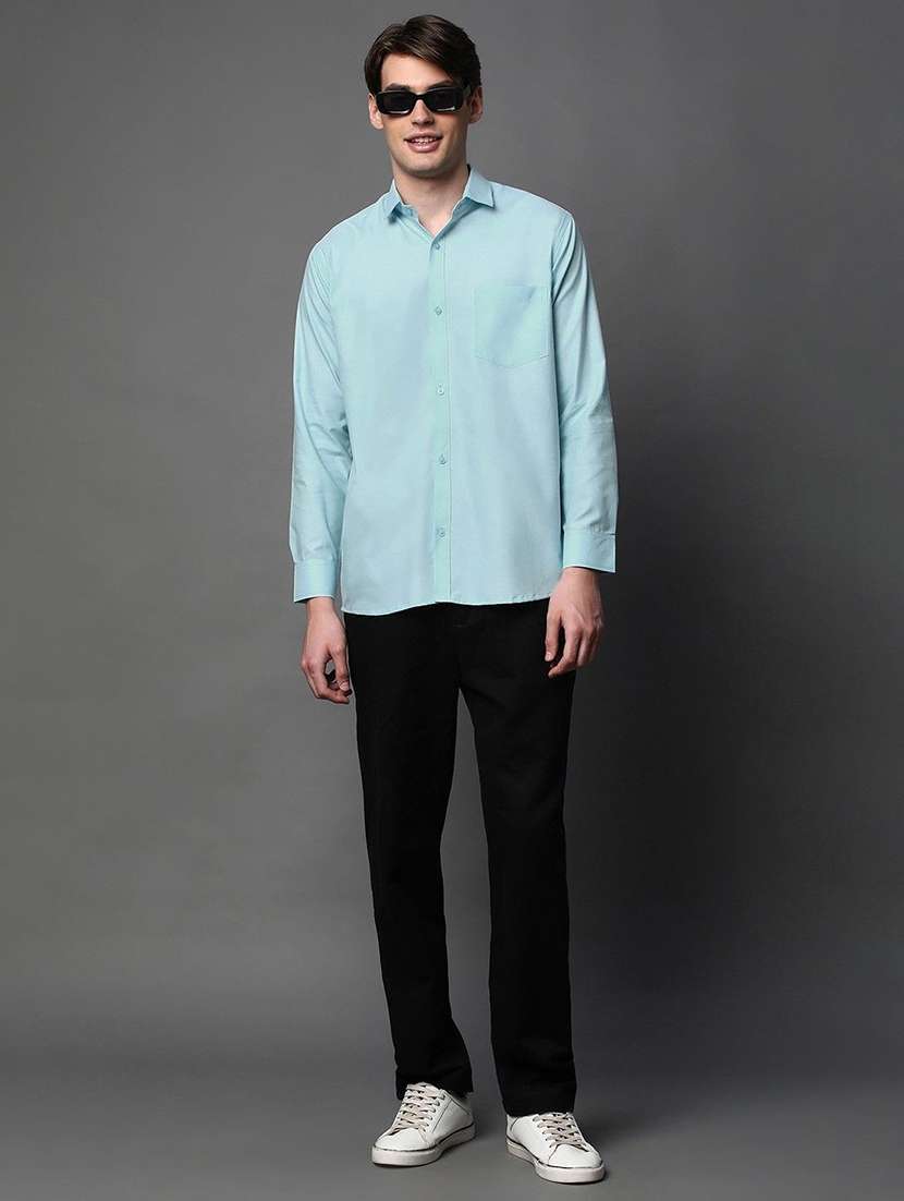 men solid long sleeve regular fit casual shirt - 22013116 -  Standard Image - 1