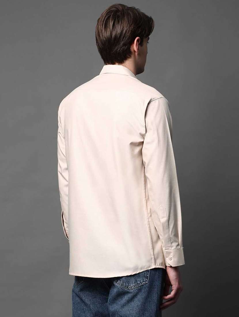 men solid long sleeve regular fit casual shirt - 22013125 - Standard Image - 1