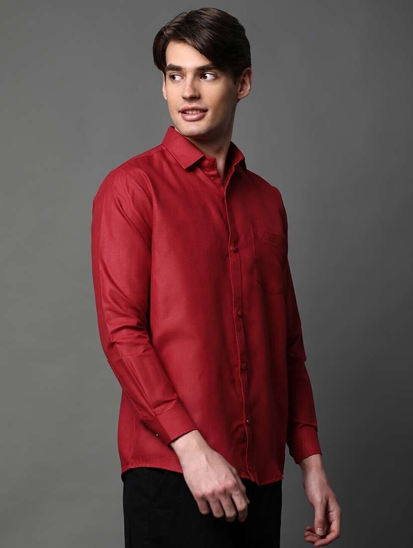 men solid long sleeve regular fit casual shirt - 22013171 -  Standard Image - 1