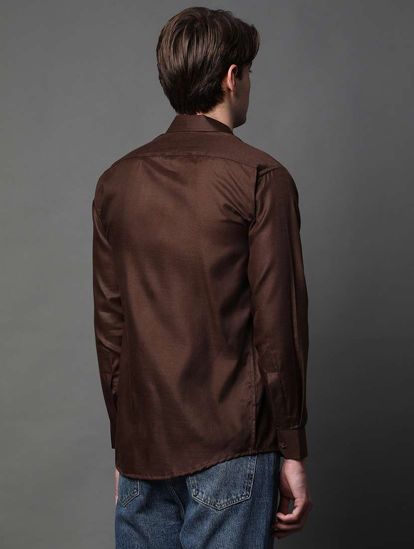 men solid long sleeve regular fit casual shirt - 22013186 -  Standard Image - 1