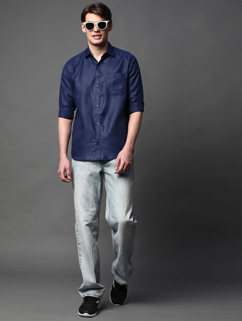 men solid long sleeve regular fit casual shirt - 22013199 -  Standard Image - 4