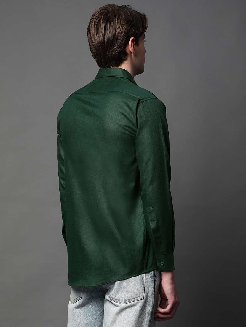 men solid long sleeve regular fit casual shirt - 22013200 -  Standard Image - 1