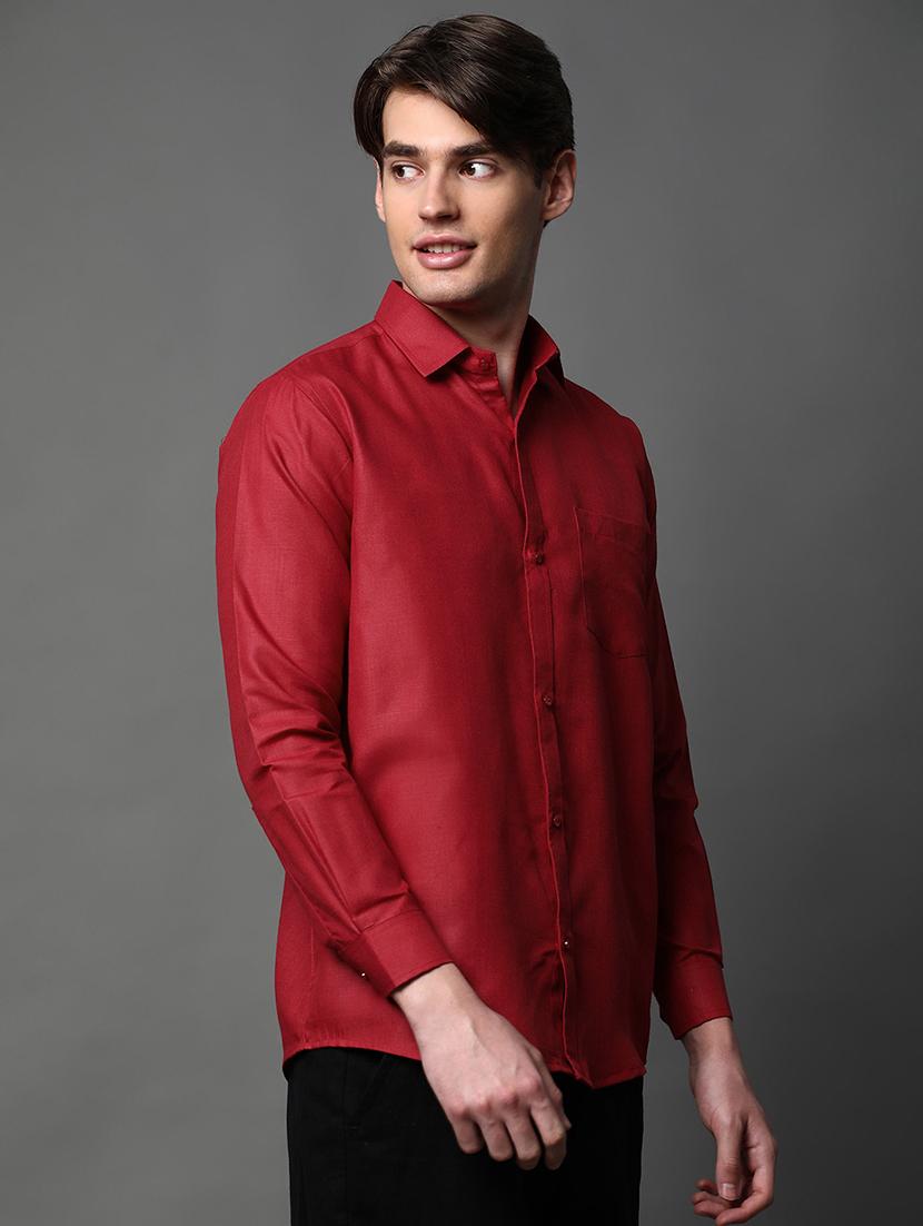 men solid long sleeve regular fit casual shirt - 22013201 -  Standard Image - 1