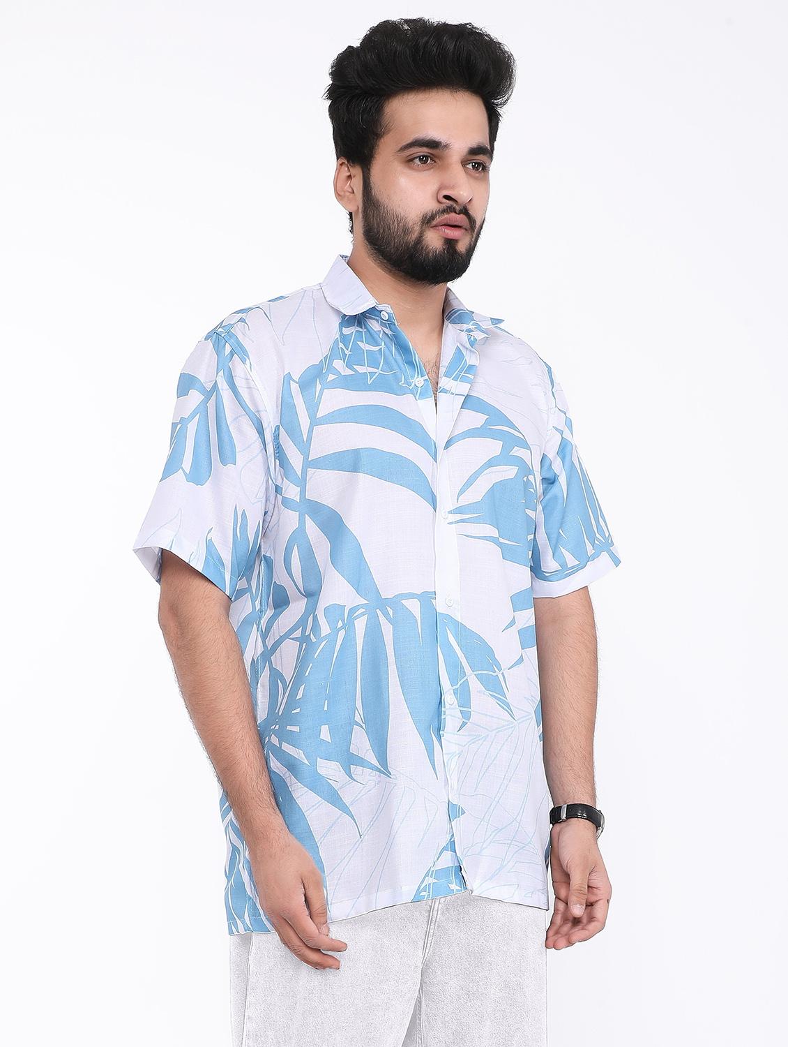 men printed short sleeve oversized casual shirt - 22013213 - Standard Image - 1