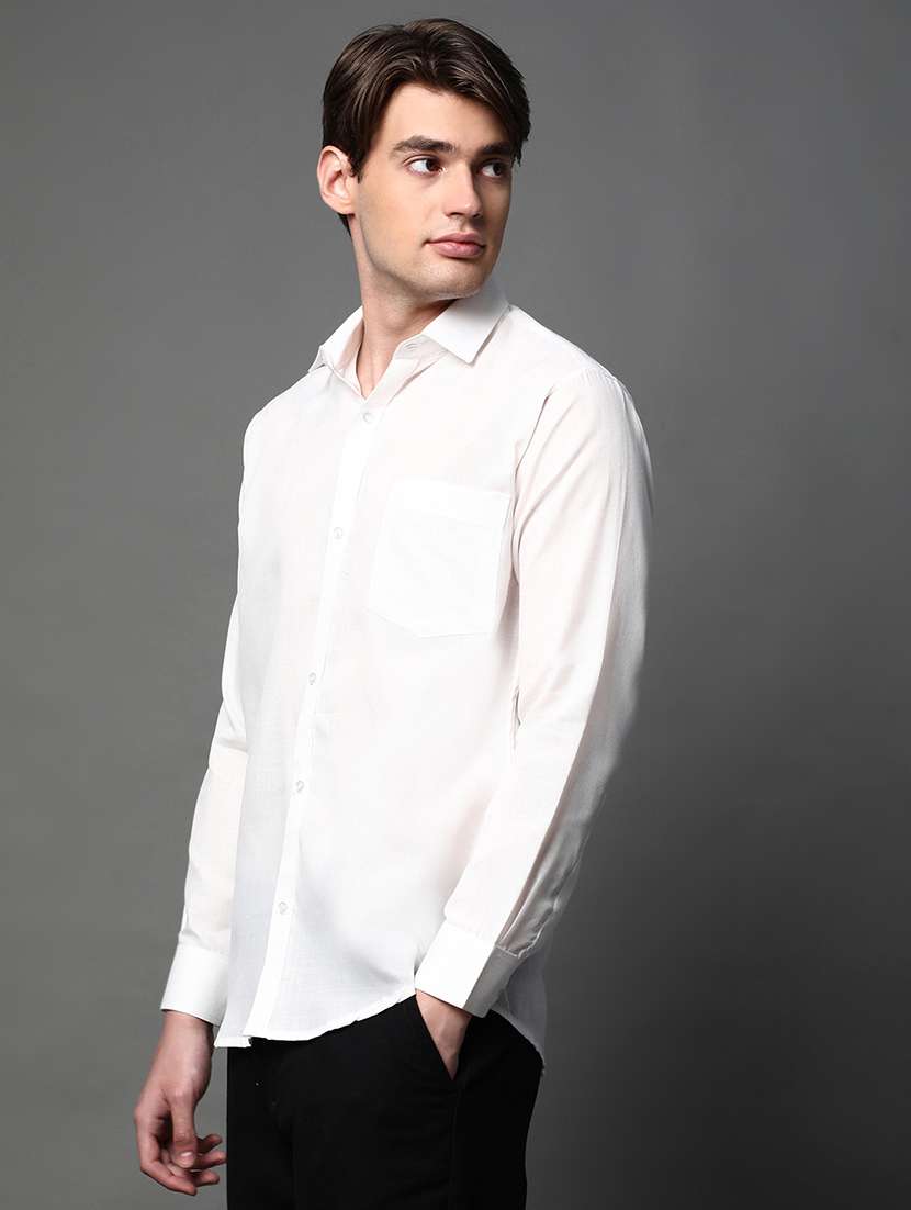 men solid long sleeve regular fit casual shirt - 22013225 -  Standard Image - 1