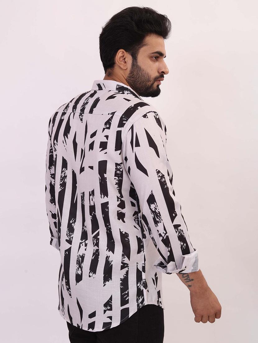 men printed long sleeve regular fit casual shirt - 22013228 - Standard Image - 1