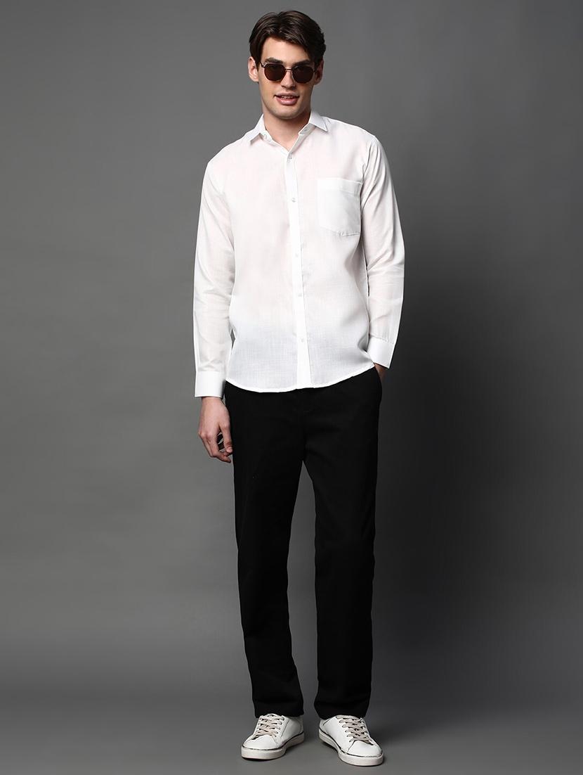 men solid long sleeve regular fit casual shirt - 22013230 - Standard Image - 4