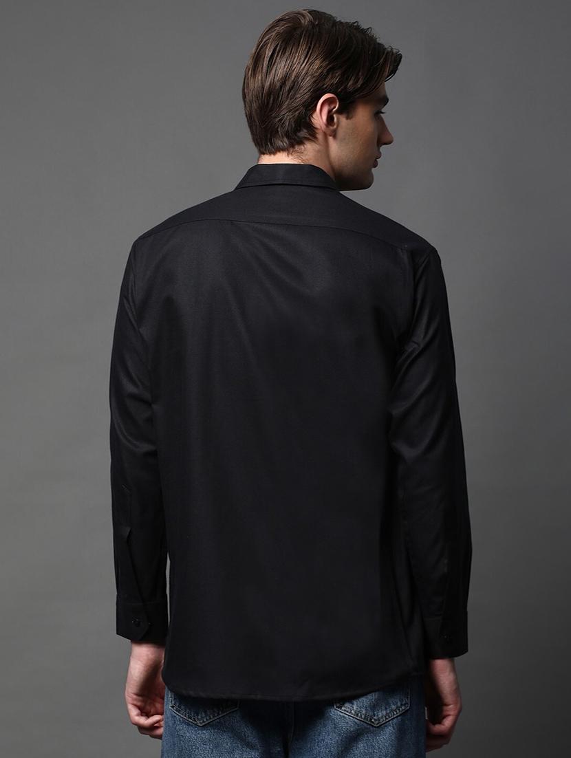men solid long sleeve regular fit casual shirt - 22013231 - Standard Image - 1