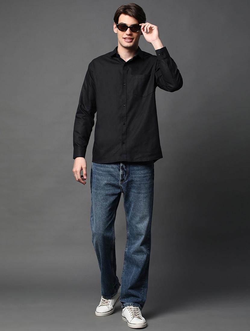 men solid long sleeve regular fit casual shirt - 22013231 - Standard Image - 4