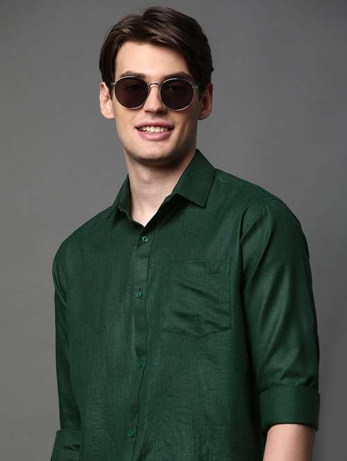 men solid long sleeve regular fit casual shirt - 22013232 -  Standard Image - 0