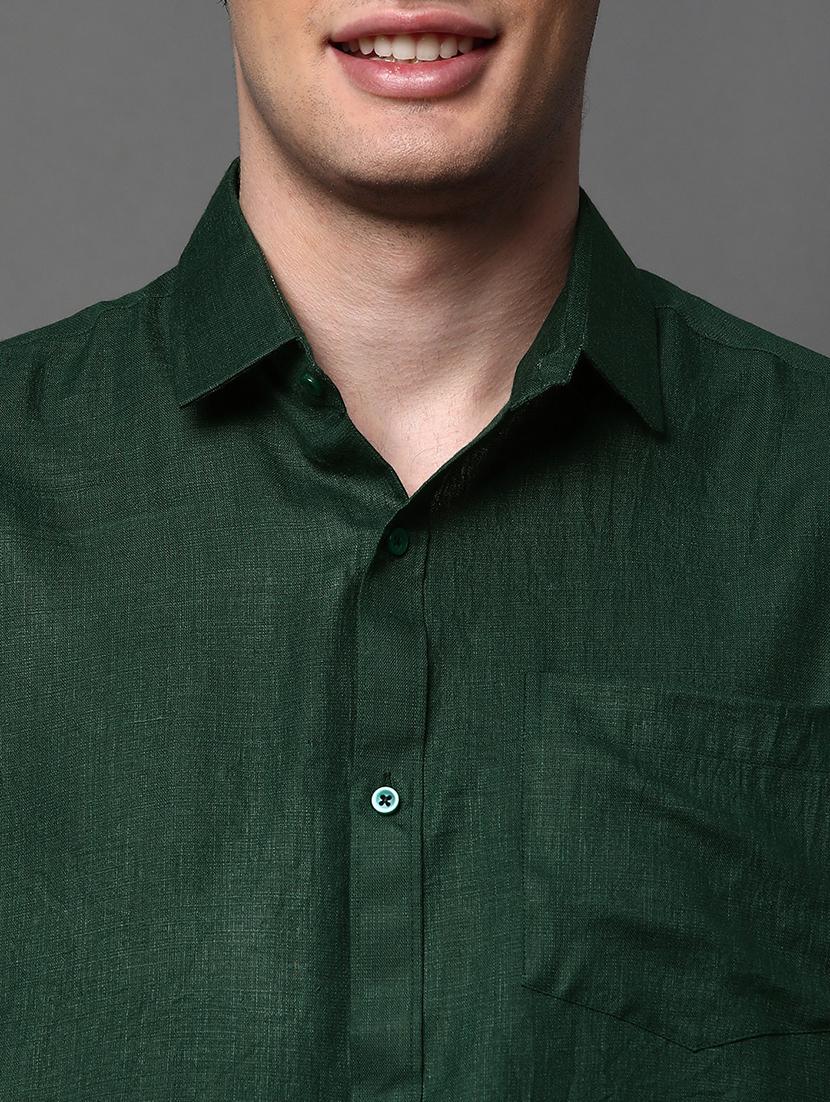 men solid long sleeve regular fit casual shirt - 22013232 - Standard Image - 4
