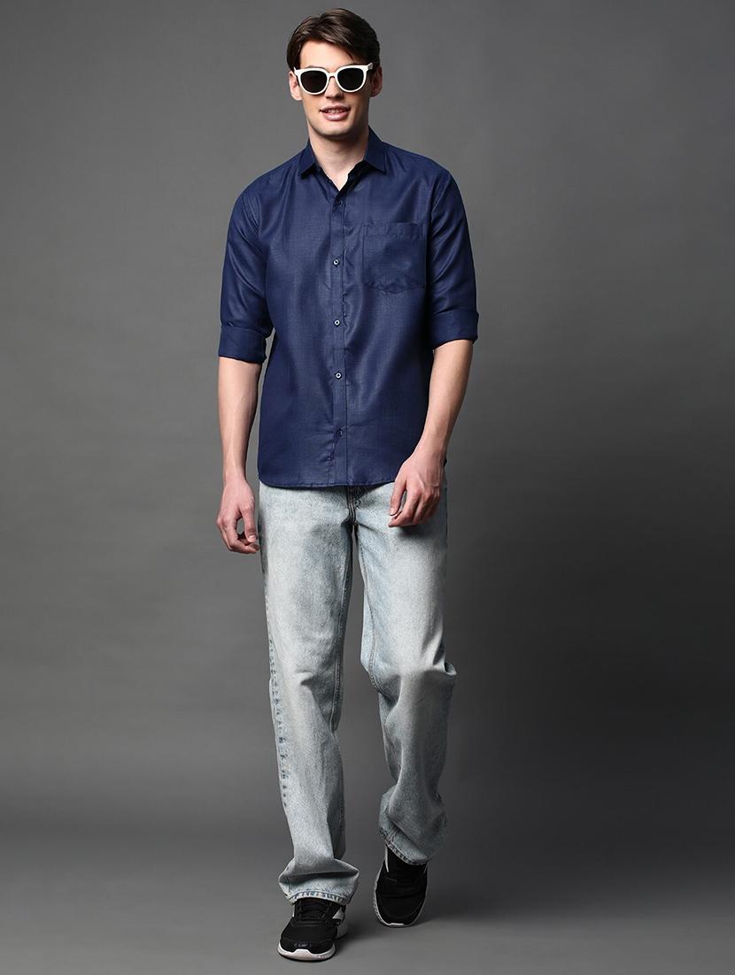 men solid long sleeve regular fit casual shirt - 22013235 - Standard Image - 4