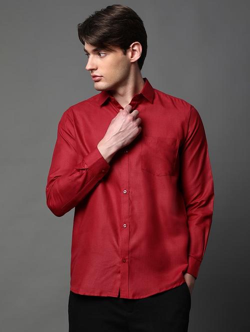 men solid long sleeve regular fit casual shirt - 22013236 -  Standard Image - 0