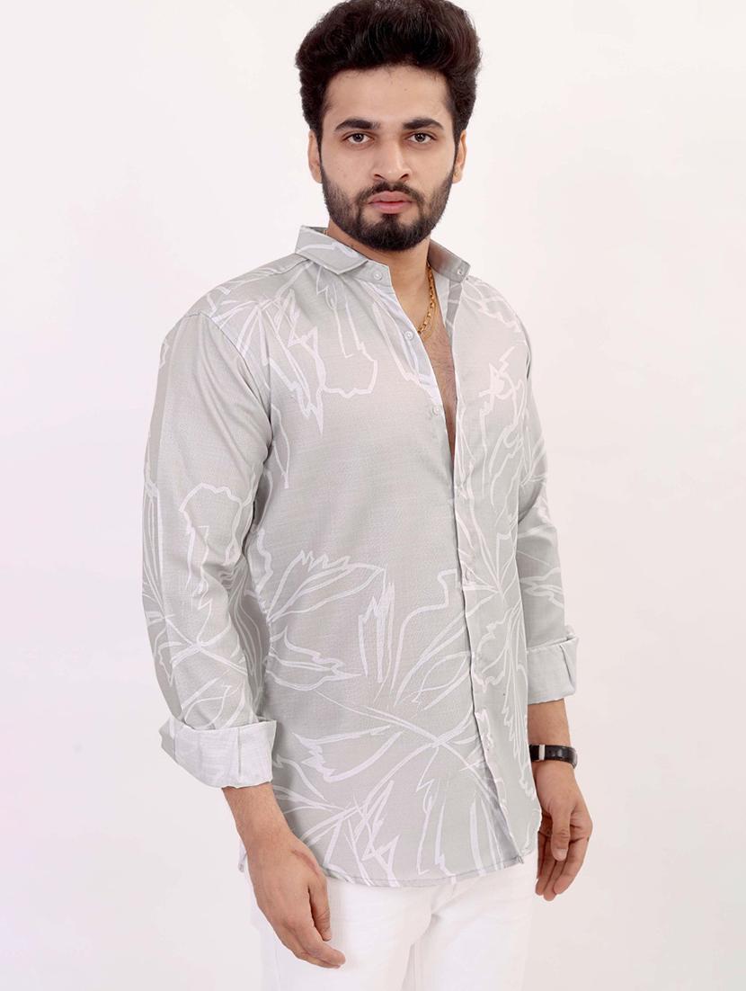 men printed long sleeve regular fit casual shirt - 22013237 - Standard Image - 1