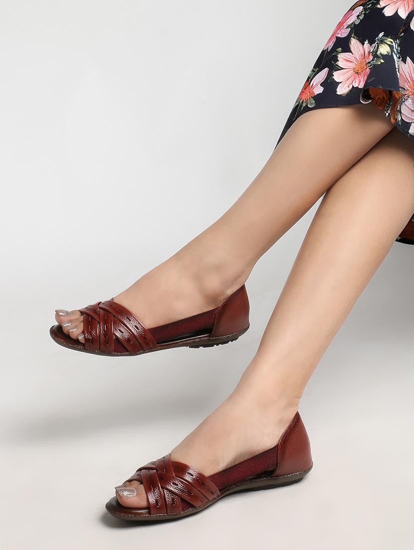 women solid peep toe slip on ballerina - 22013265 - Standard Image - 1
