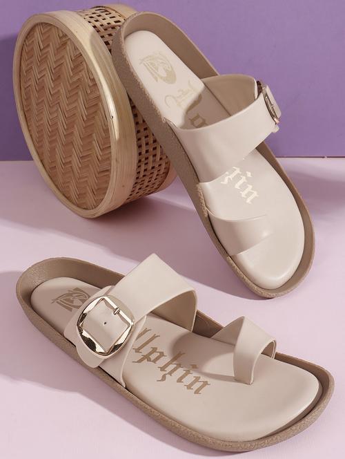 women peach one toe slip on sandal - 22013292 -  Standard Image - 0