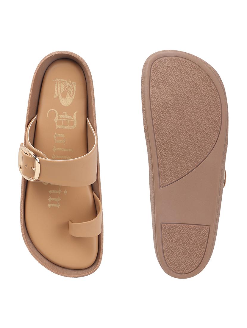 women solid one toe slip on flats - 22013293 - Standard Image - 4