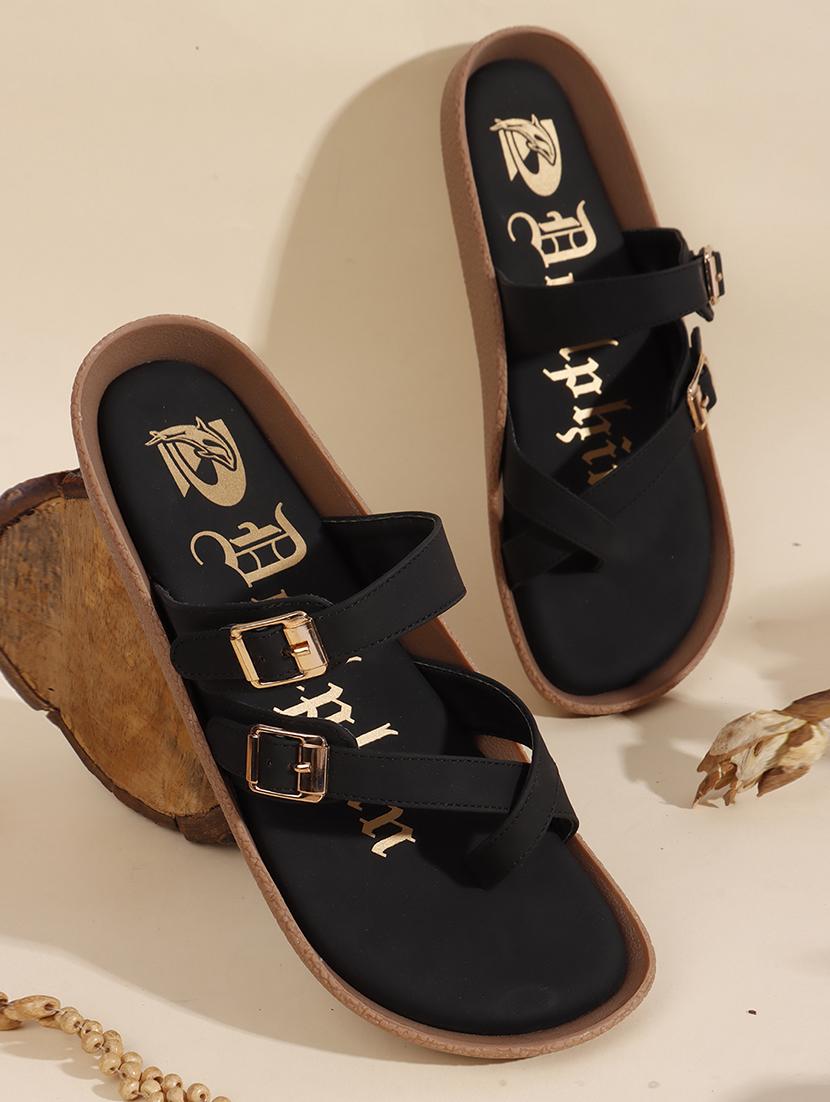 womne black slip on sandal - 22013306 - Zoom Image - 0