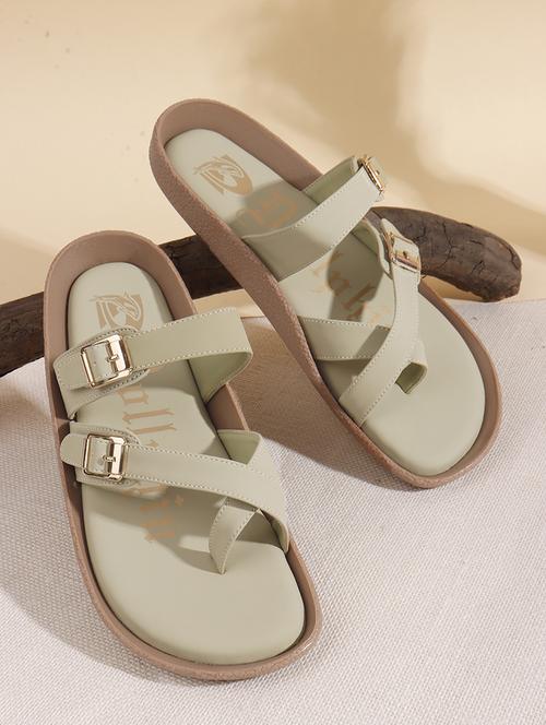 women green slip on sandal - 22013308 - Standard Image - 0