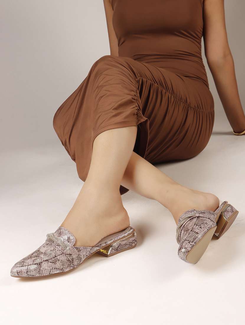 women animal print slip on mule - 22013309 -  Standard Image - 1