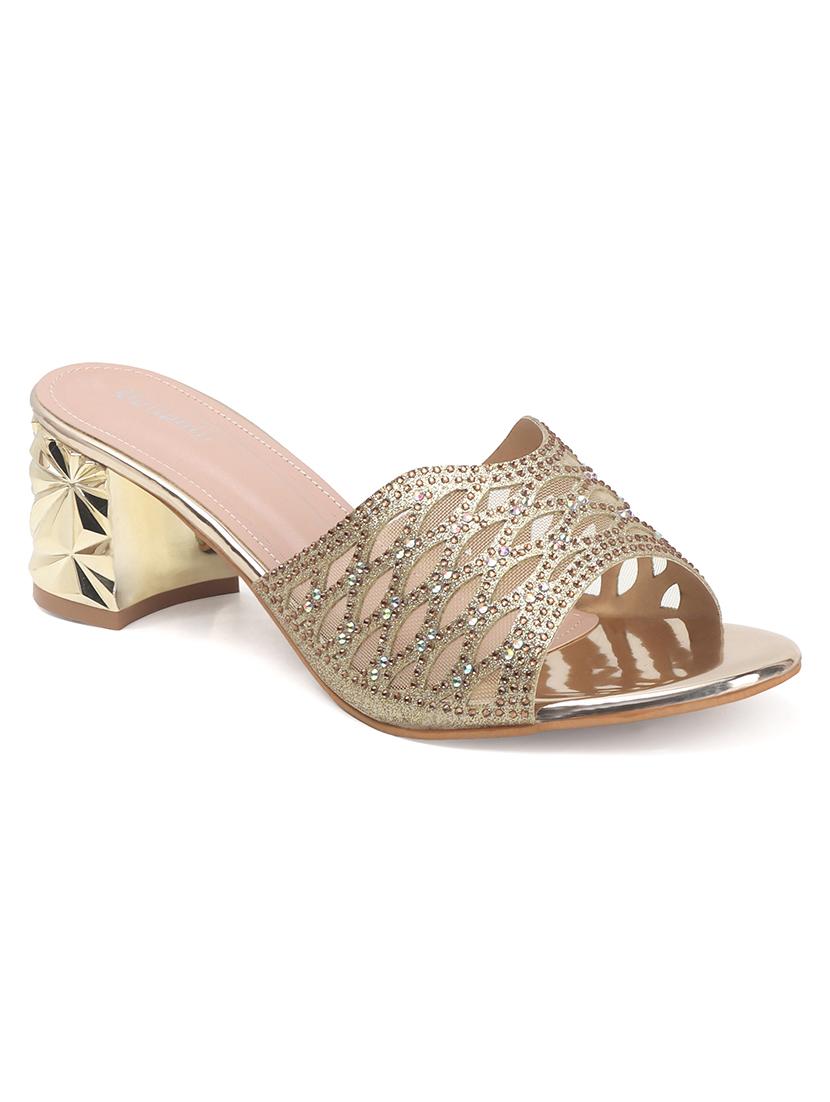 women gold slip on sandal - 22013316 - Standard Image - 4