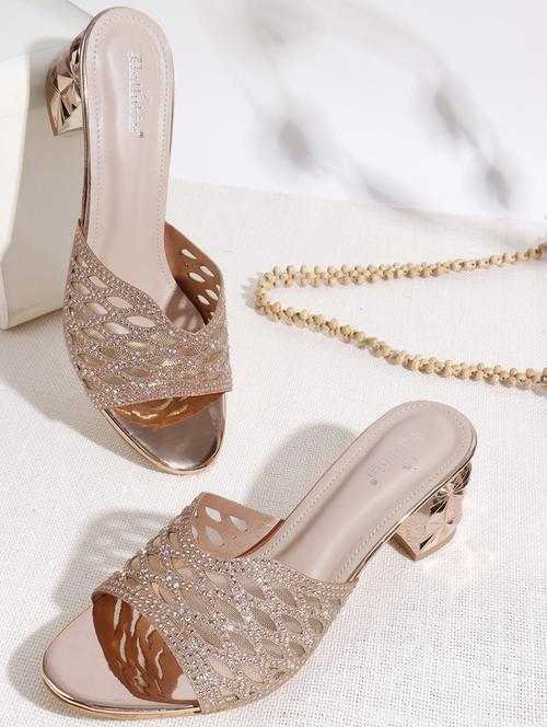 women nude embellished slip on sandal - 22013318 - Standard Image - 0