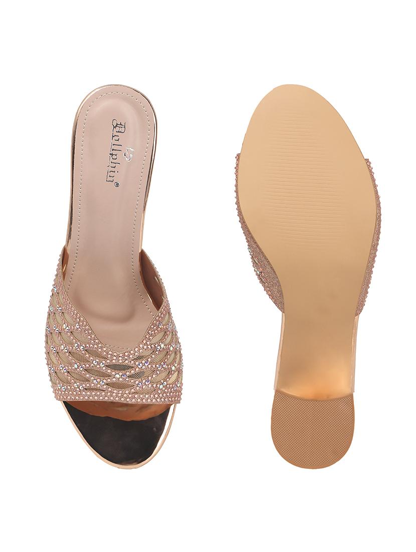 women nude embellished slip on sandal - 22013318 - Standard Image - 4