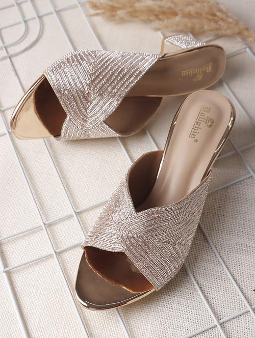 women metallic  slip on sandal - 22013322 -  Standard Image - 0