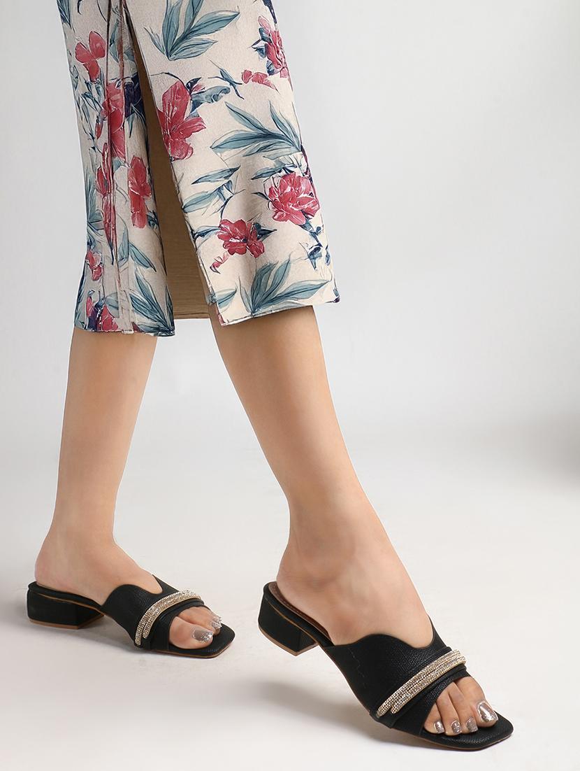 women black slip on sandal - 22013324 -  Standard Image - 1