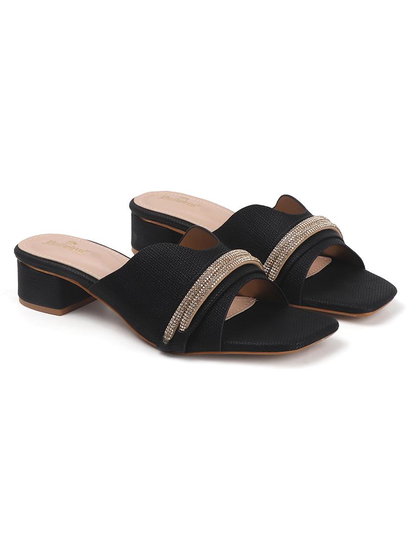women black slip on sandal - 22013324 - Standard Image - 4
