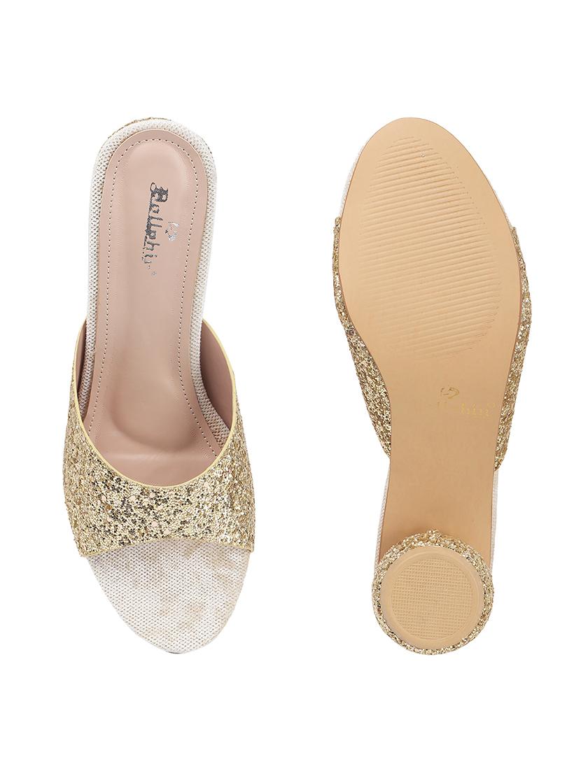 womenn gold slip on sandal - 22013327 - Standard Image - 4