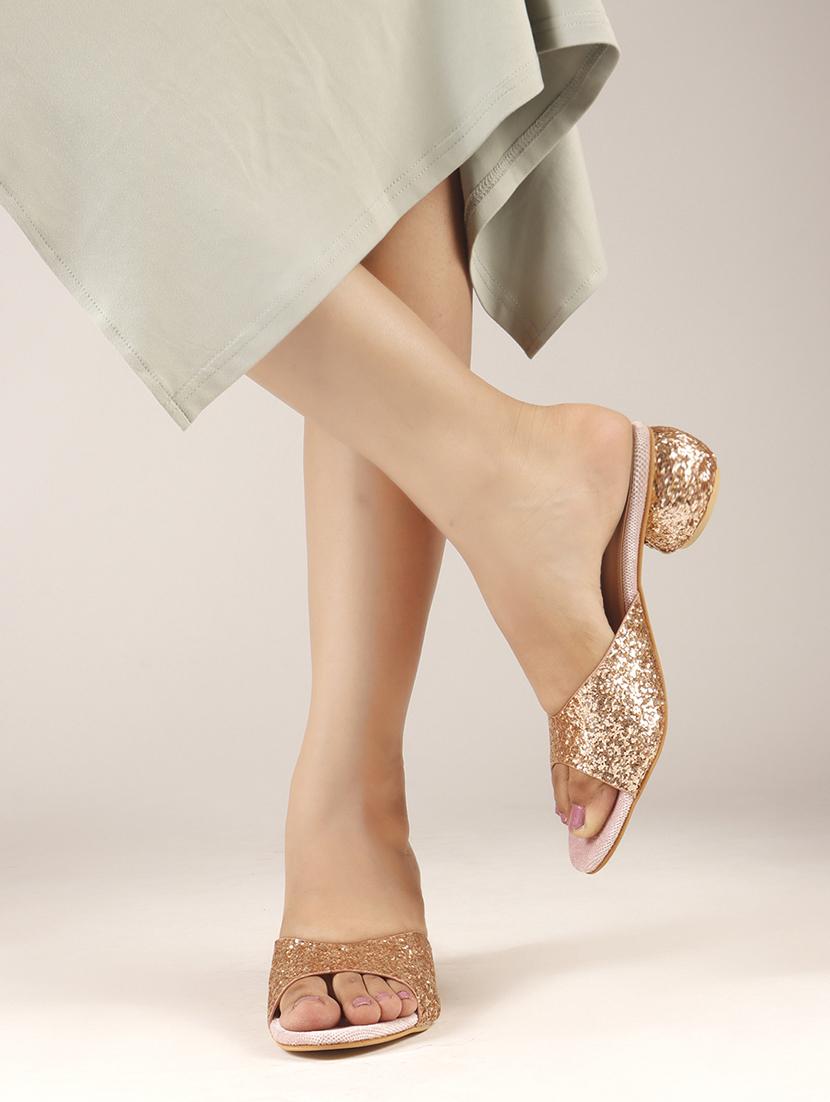 women gold embellished slip on sandal - 22013328 -  Standard Image - 1