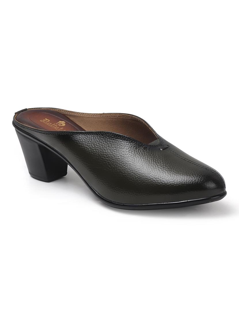 women solid slip on block heel mule - 22013339 - Standard Image - 4